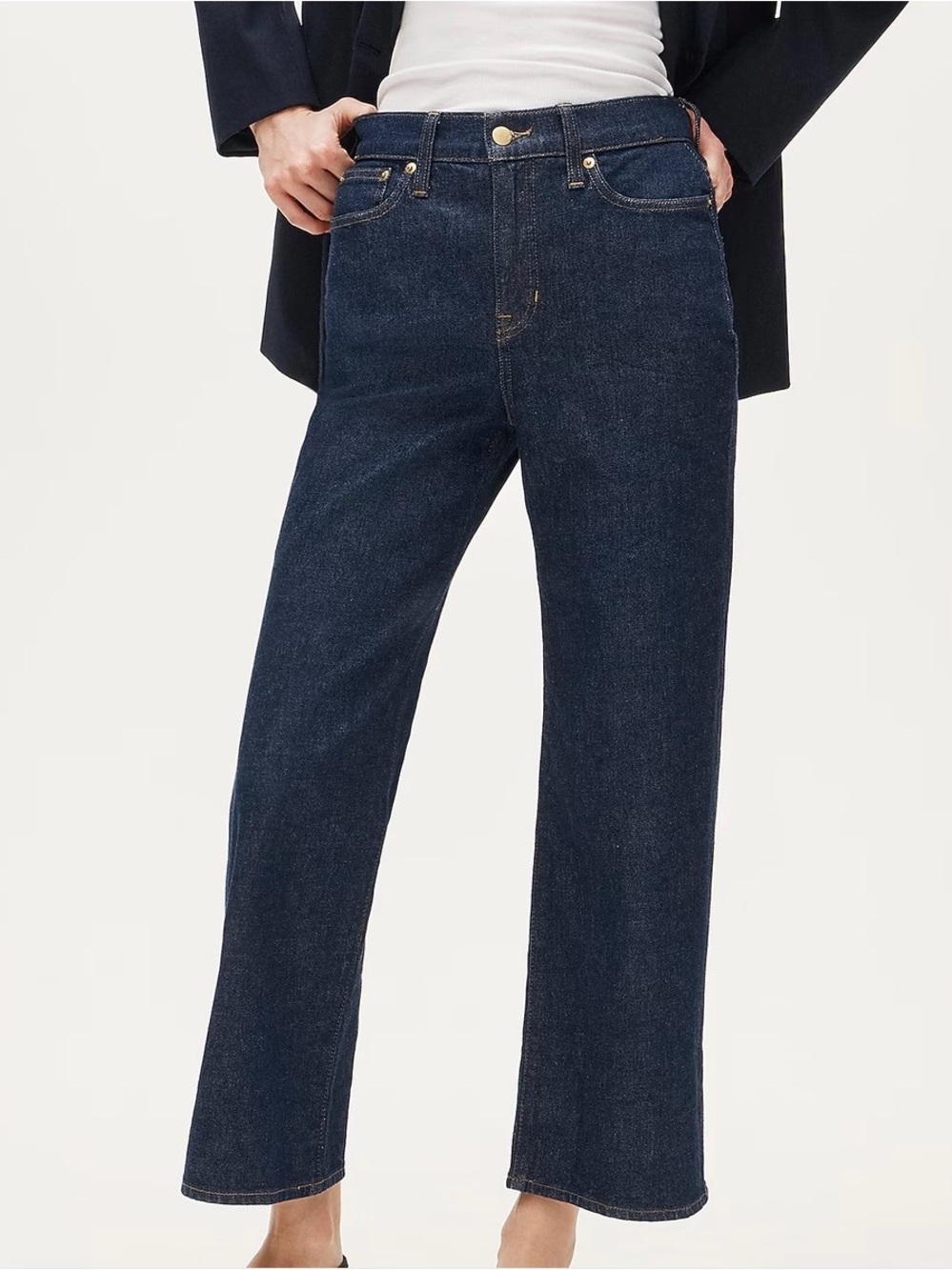 J.Crew Petite Slim Wide Jeans in dark wash, size 28P